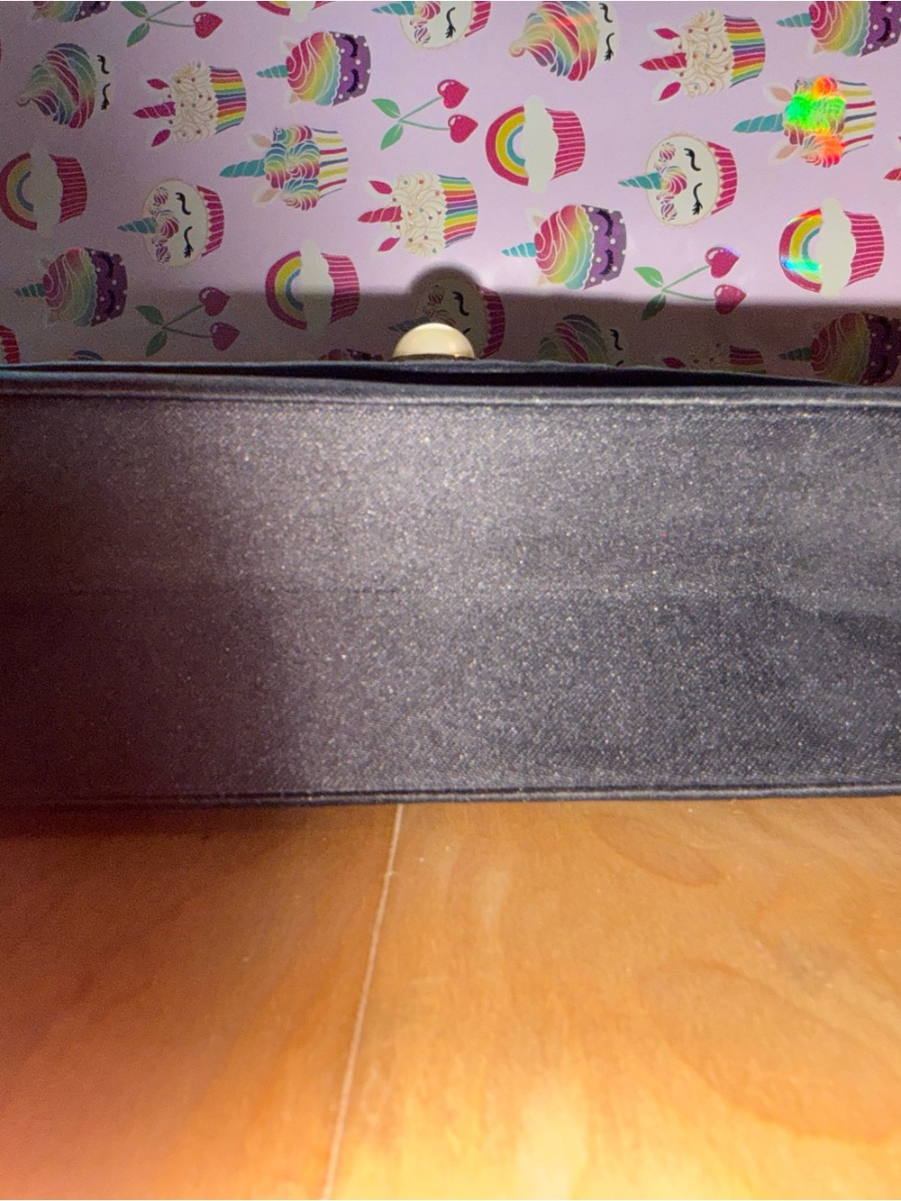 Elegant Black Satin Clutch with Pearl Accent - Picture 4 of 5